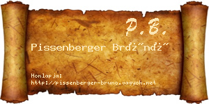 Pissenberger Brúnó névjegykártya